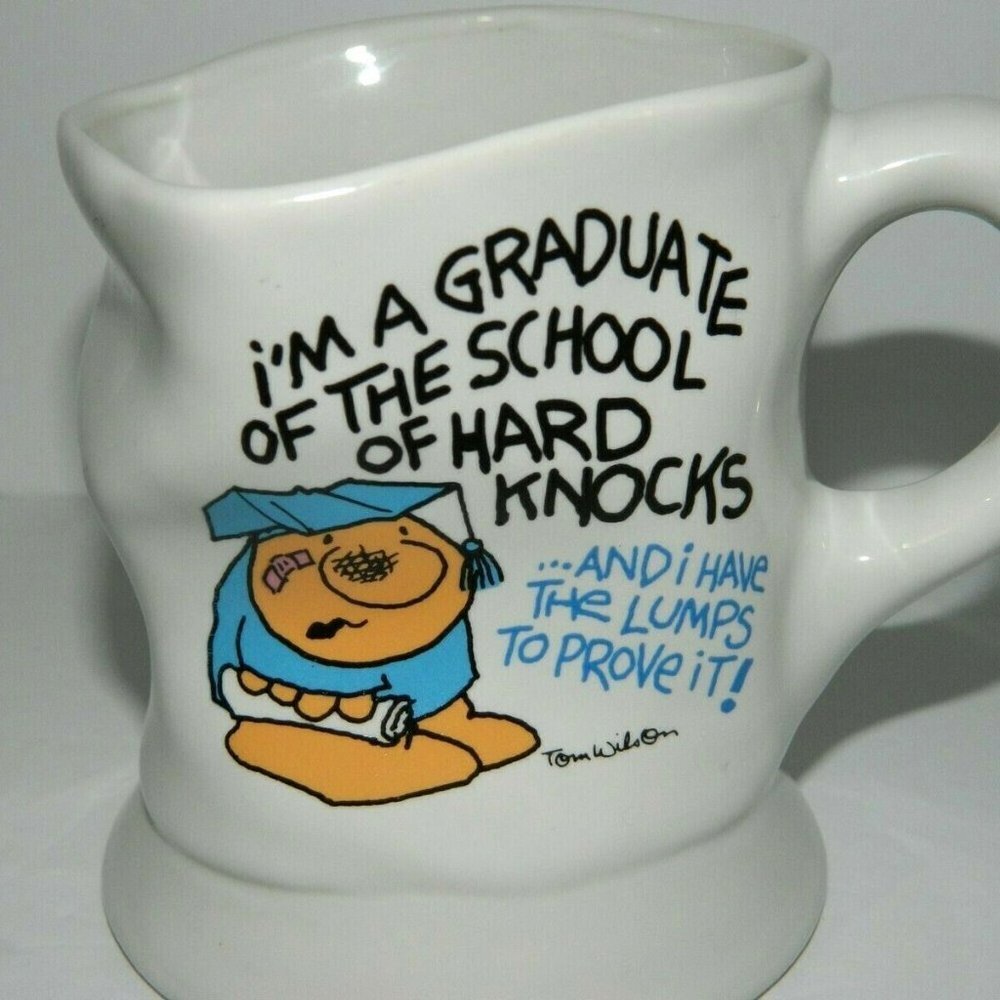 Vintage 1988 ZIGGY Graduate of the school of Hard Knocks mug beat up - Picture 2 of 6